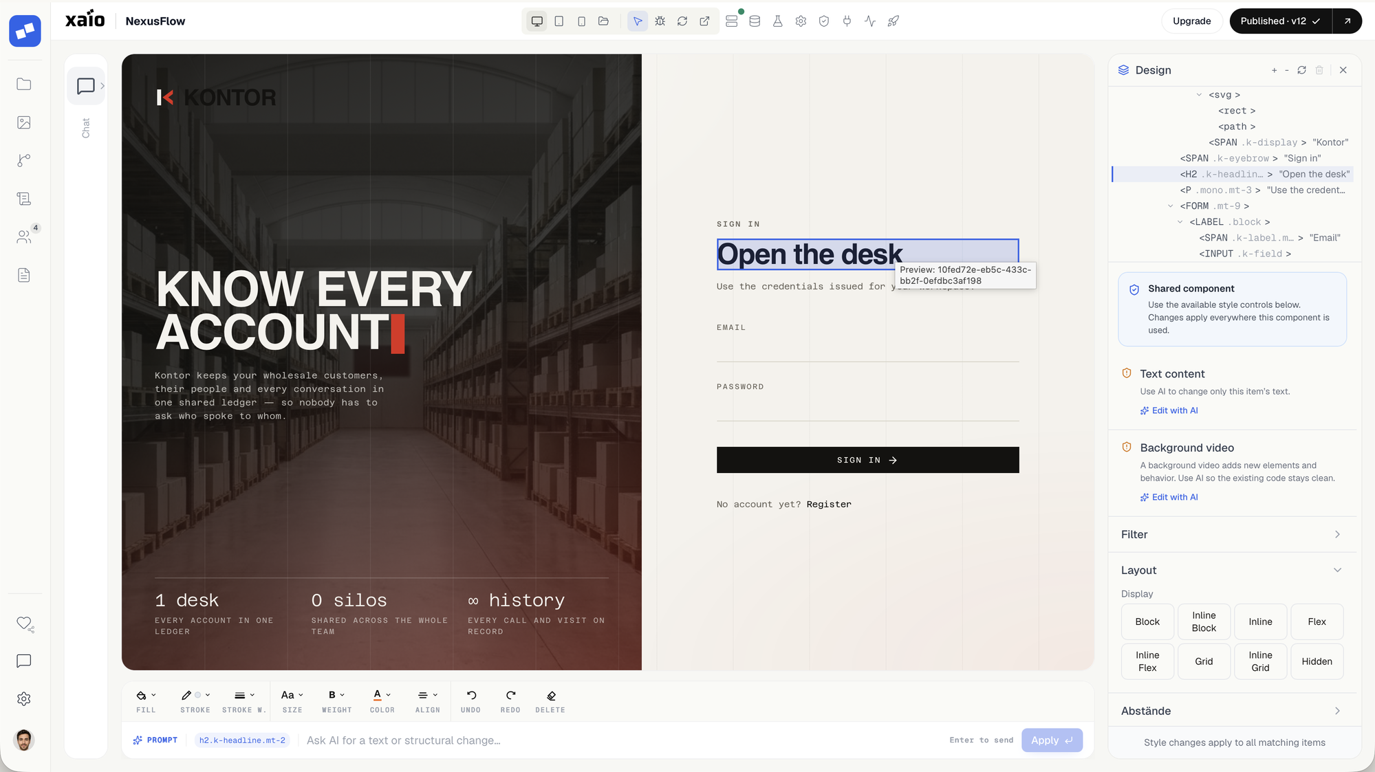 Airbuild — design mode